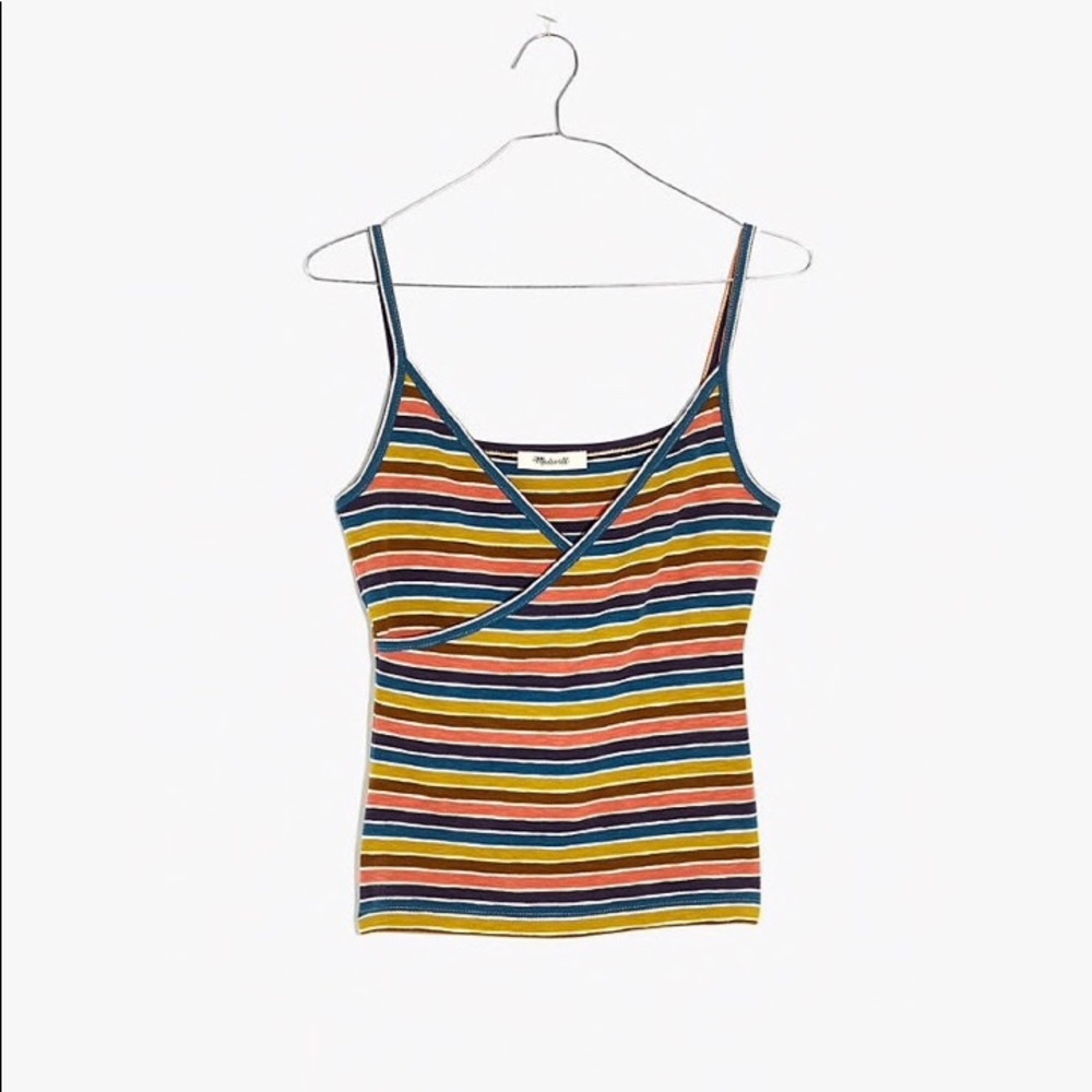 NWT Madewell Wrap Cami Top in Stripe - Picture 2 of 7